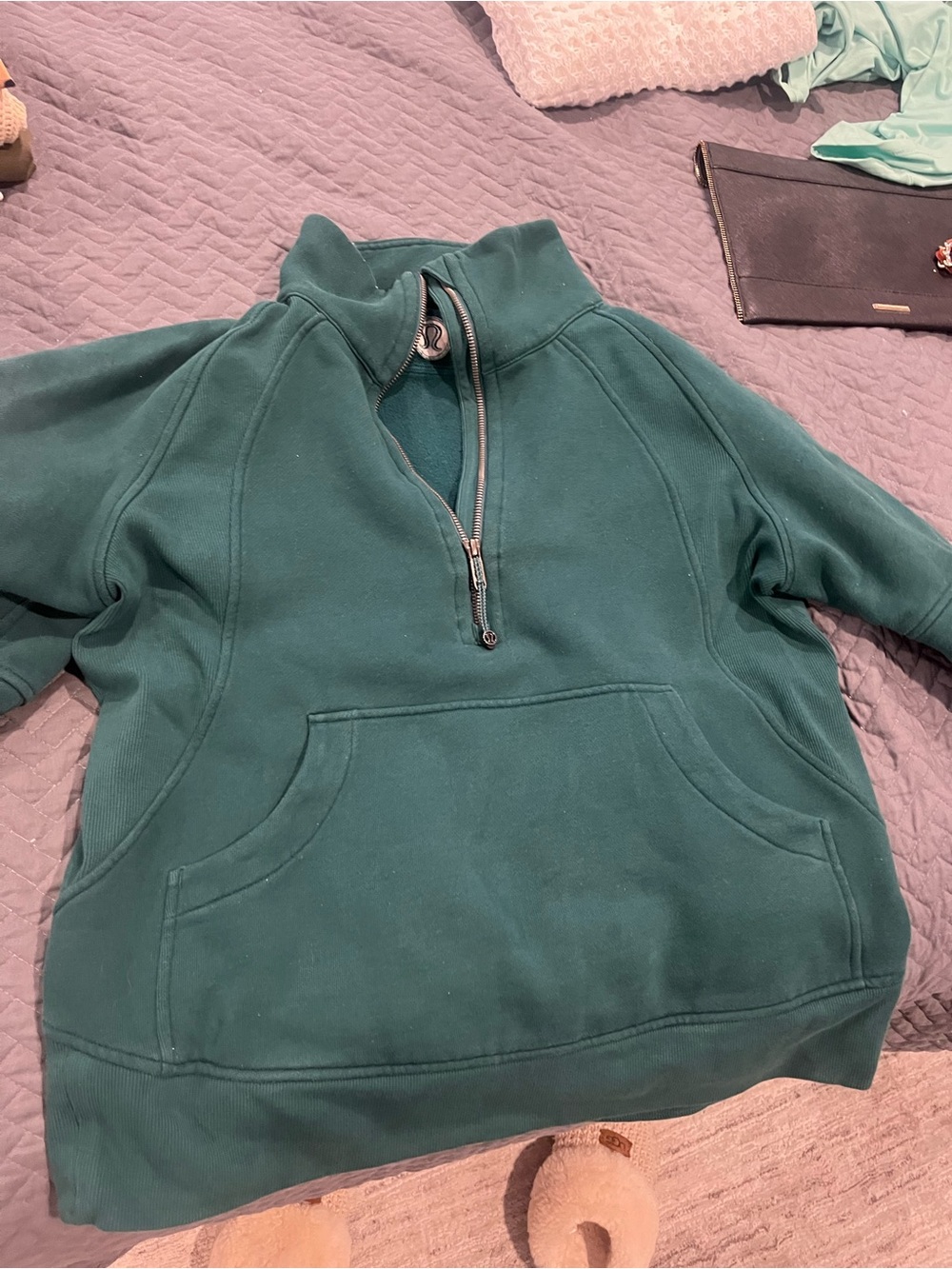 lululemon Quarter-Zip Teal Pullover Sweatshirt Size 6
